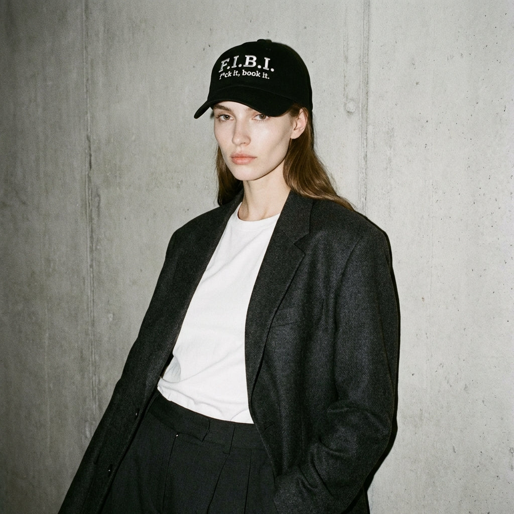 F.I.B.I. (f*uck it, book it.) dad hat